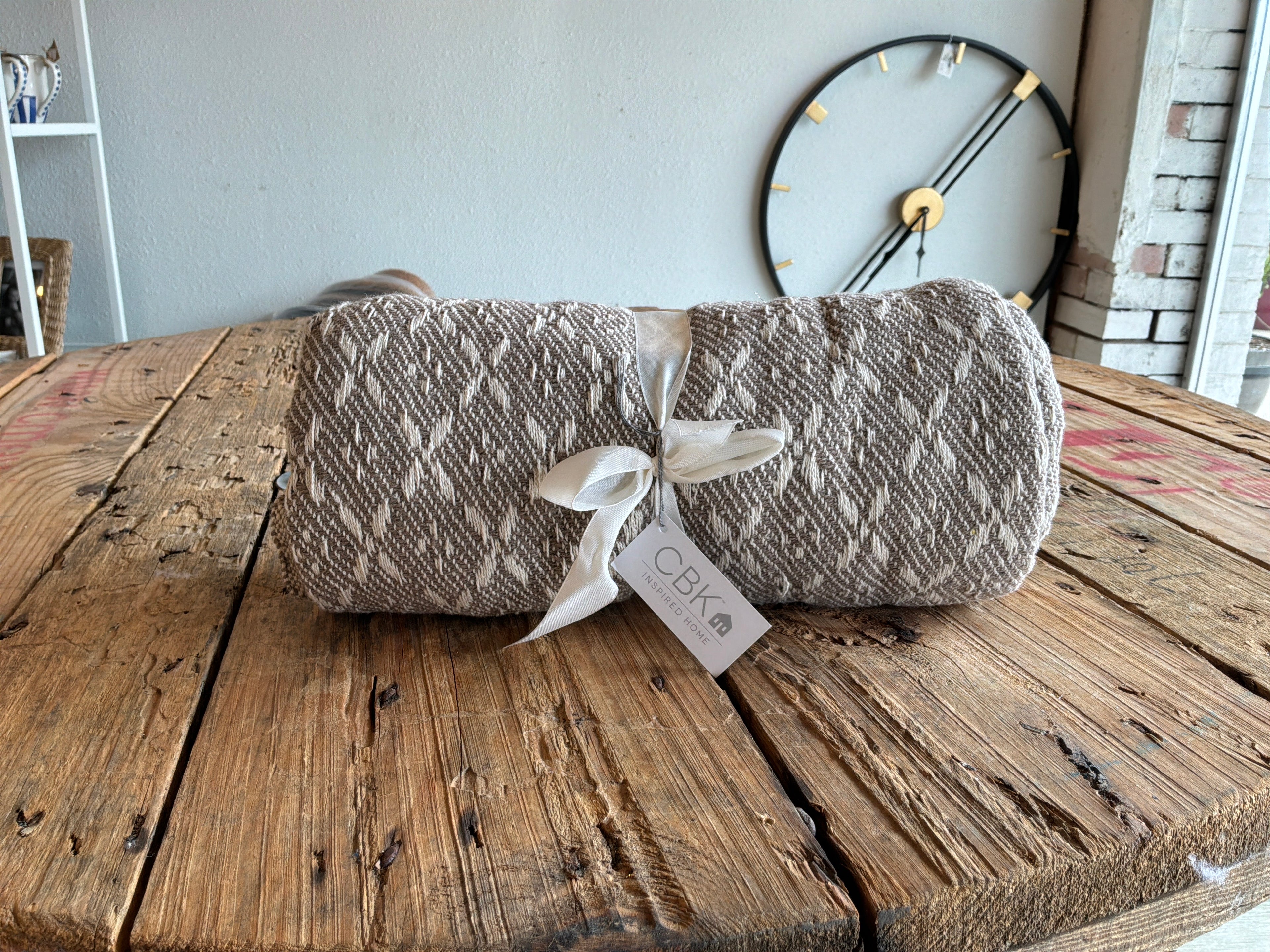 Tan Woven Small Throw