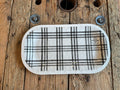 BLACK PLAID MED. MELAMINE PLATTER