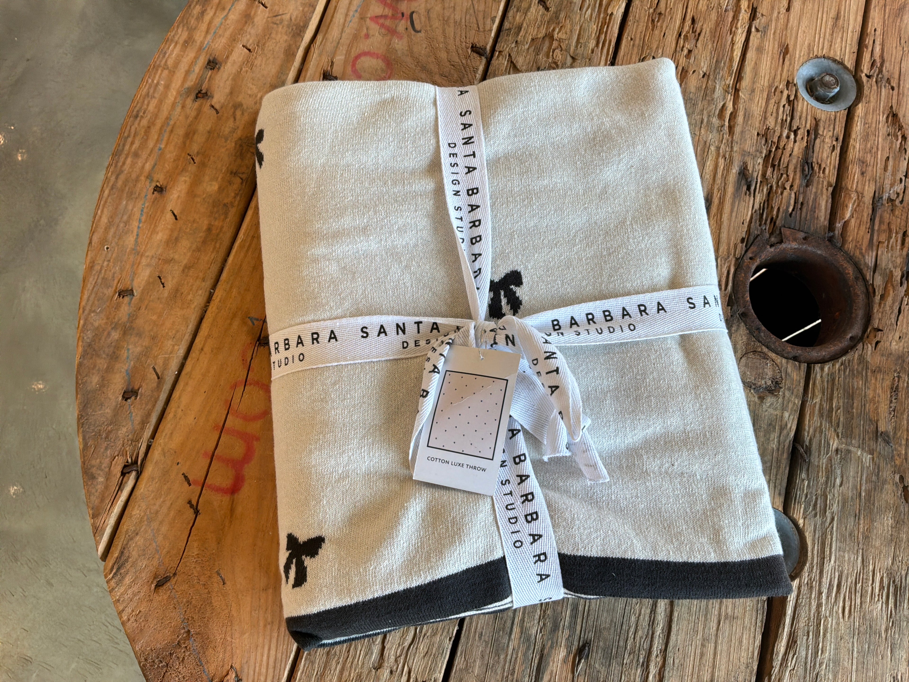 Cotton Luxe Throw Bow Blanket