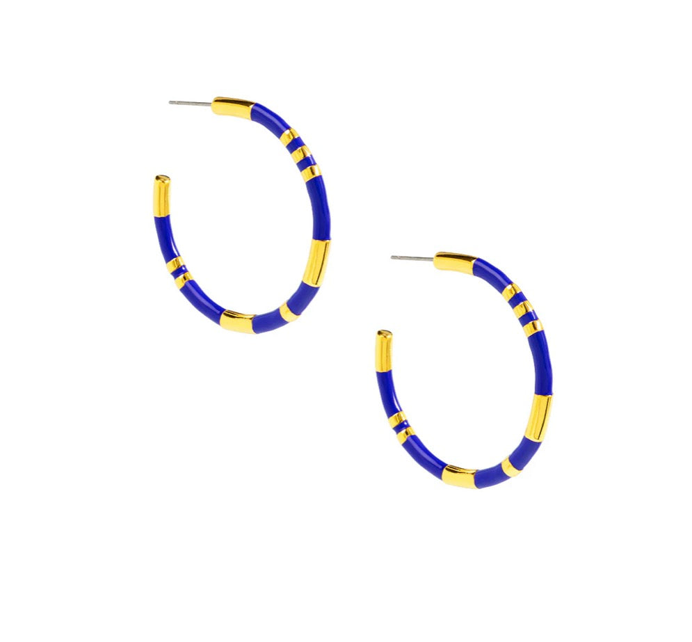 Enamel Cleopatra Hoop Earring