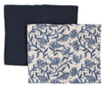 Blue Floral Stripes Towel Set