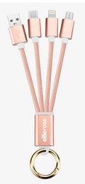 Rose Gold 3-in-1 Charging Cable keychain
