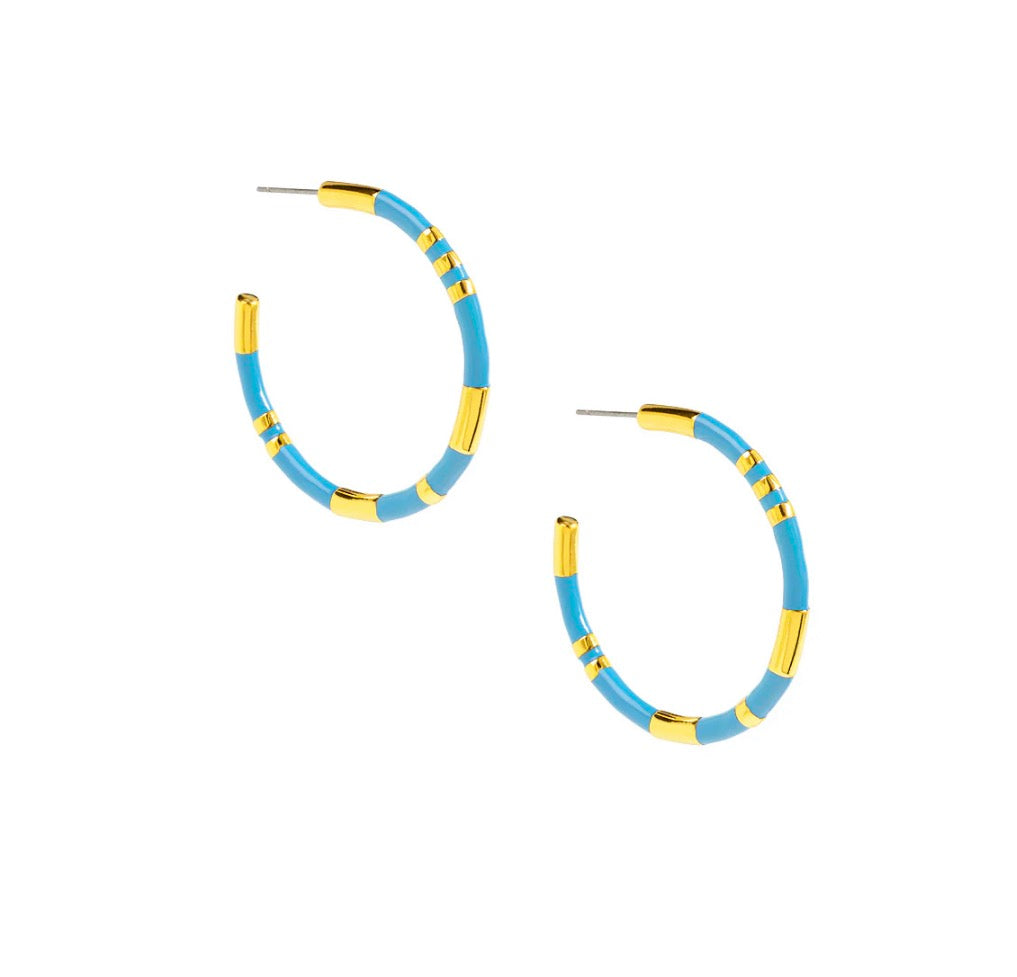 Enamel Cleopatra Hoop Earring