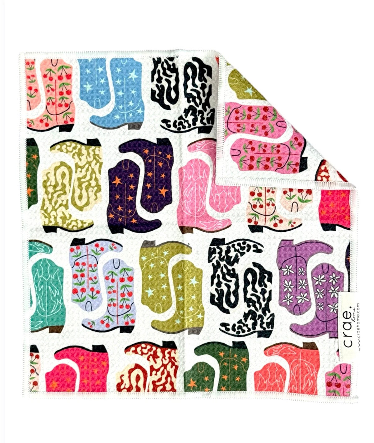 HoeDown: Double Sided Washcloth (white/multi)