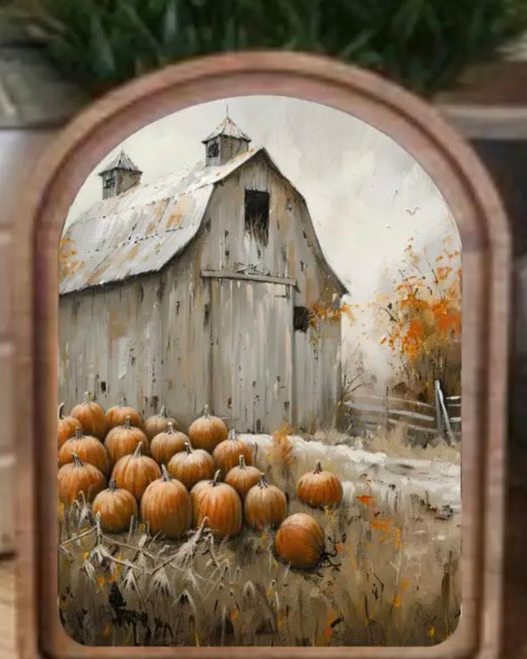 Arch Top Harvest Barn Framed Art
