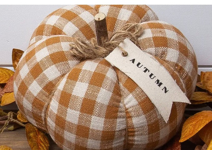 Rust Plaid Pumpkin