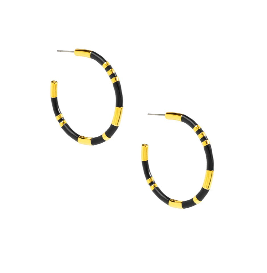 Enamel Cleopatra Hoop Earring