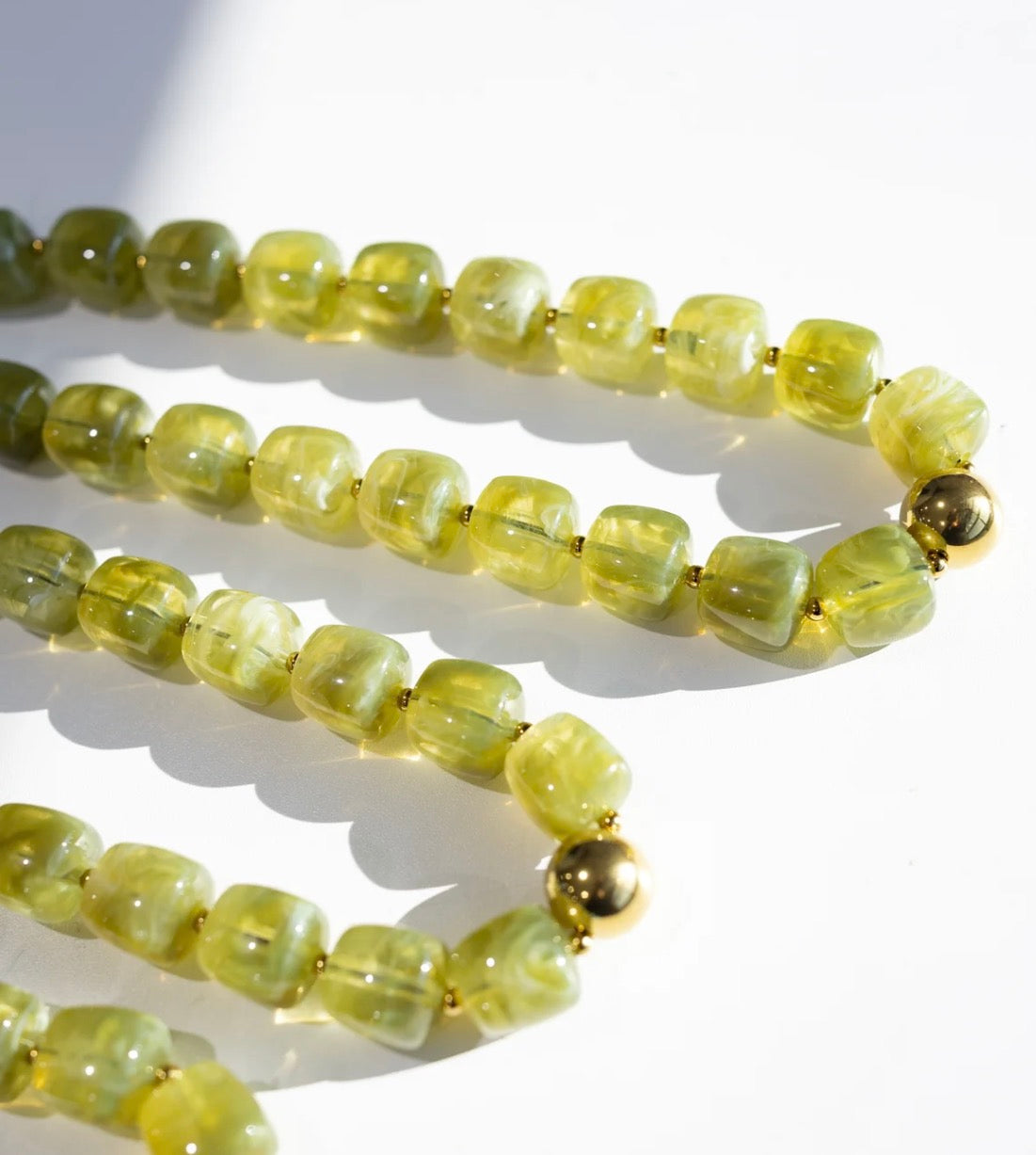 Noemi Chunky Beaded Necklace - Green