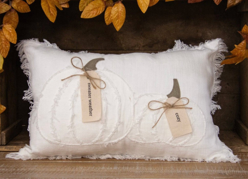 Pillow-Raggedy Pumpkins with Fabric Tags