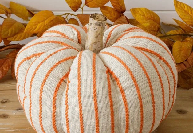 Orange Striped Knit Pumpkin