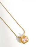 Annabeth Gemstone Necklace, Light Pink