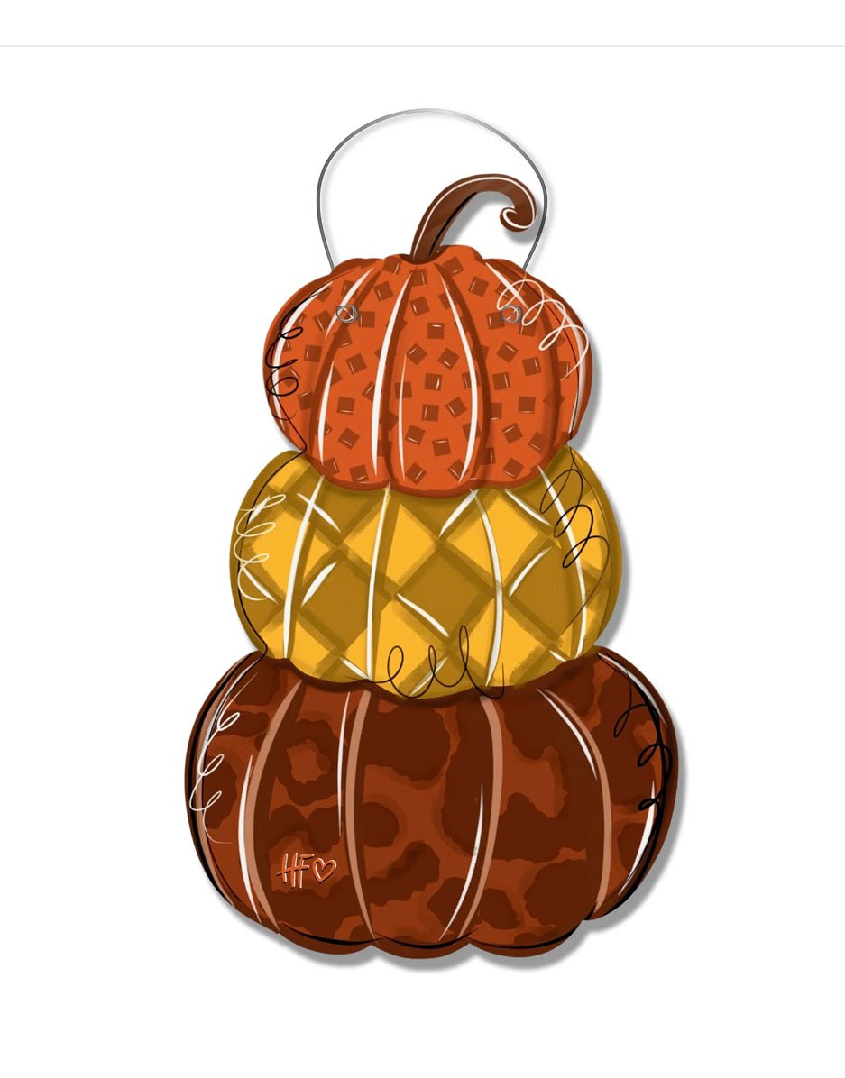 Patchwork Pumpkin Door Hanger