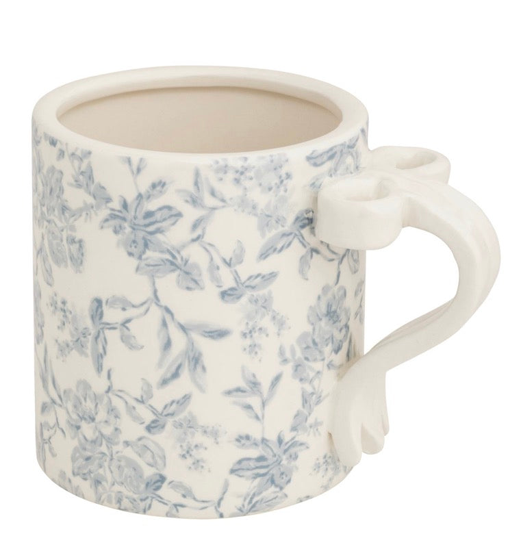 Toile Bow Handle Mug