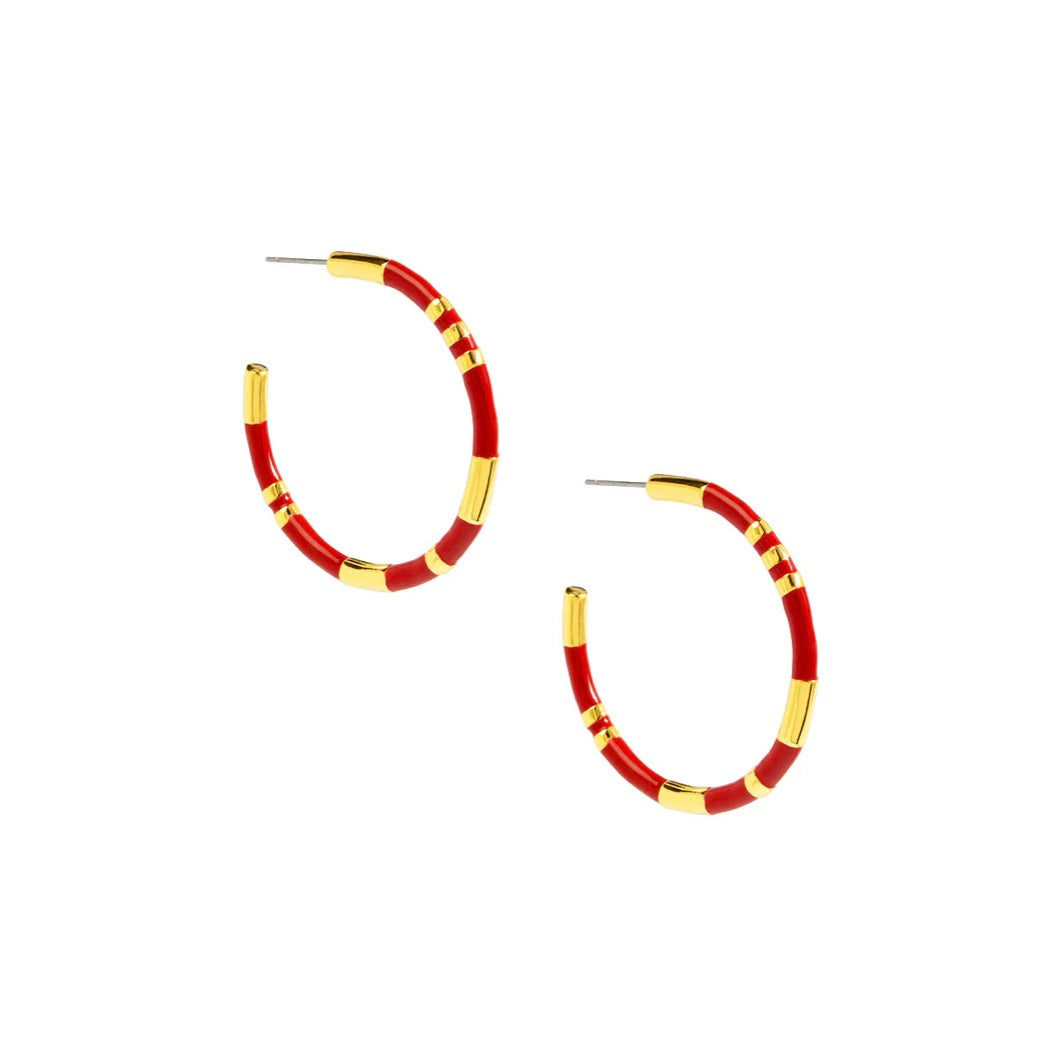 Enamel Cleopatra Hoop Earring