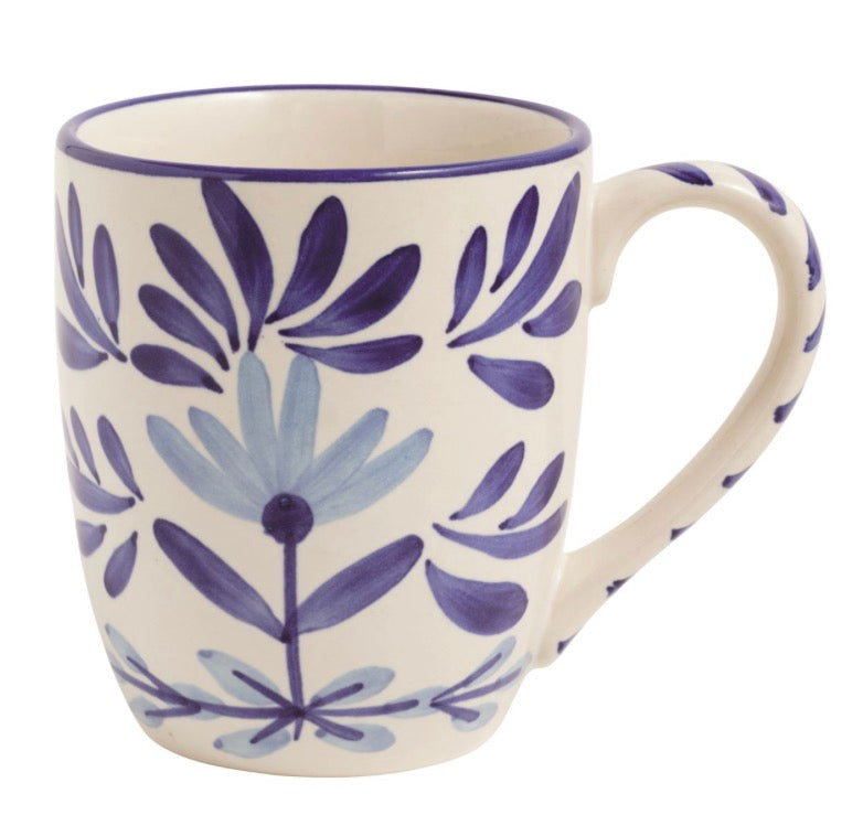 Blue Floral Flourish Mug