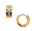 Ezra Crystal Cross Huggie Earrings - Gold