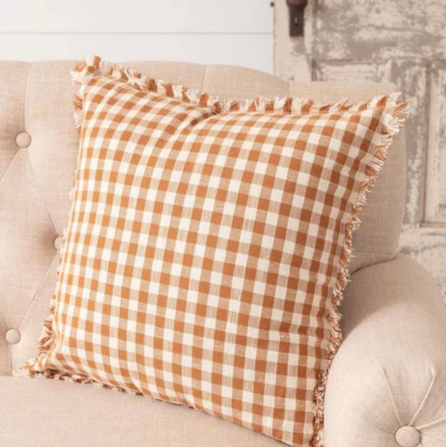 RUST AND CREAM PILLOW