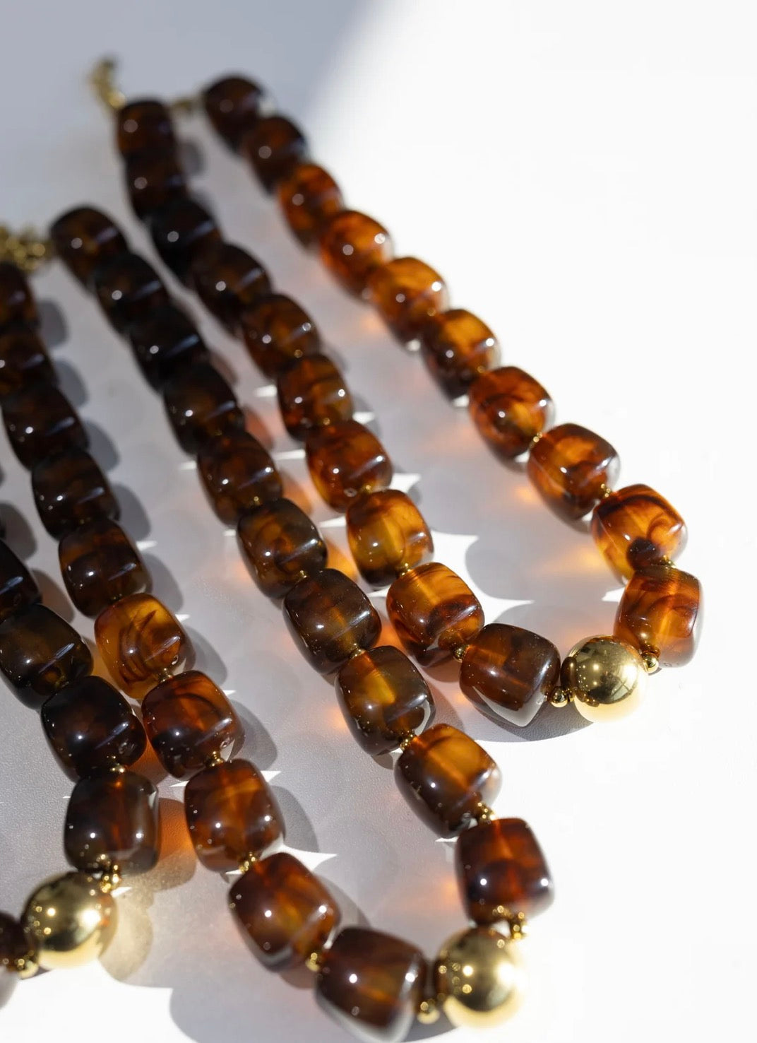 Noemi Chunky Beaded Necklace - Tortise