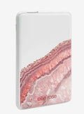 Rose Gold Agate Power Bank (USB A + USB C)