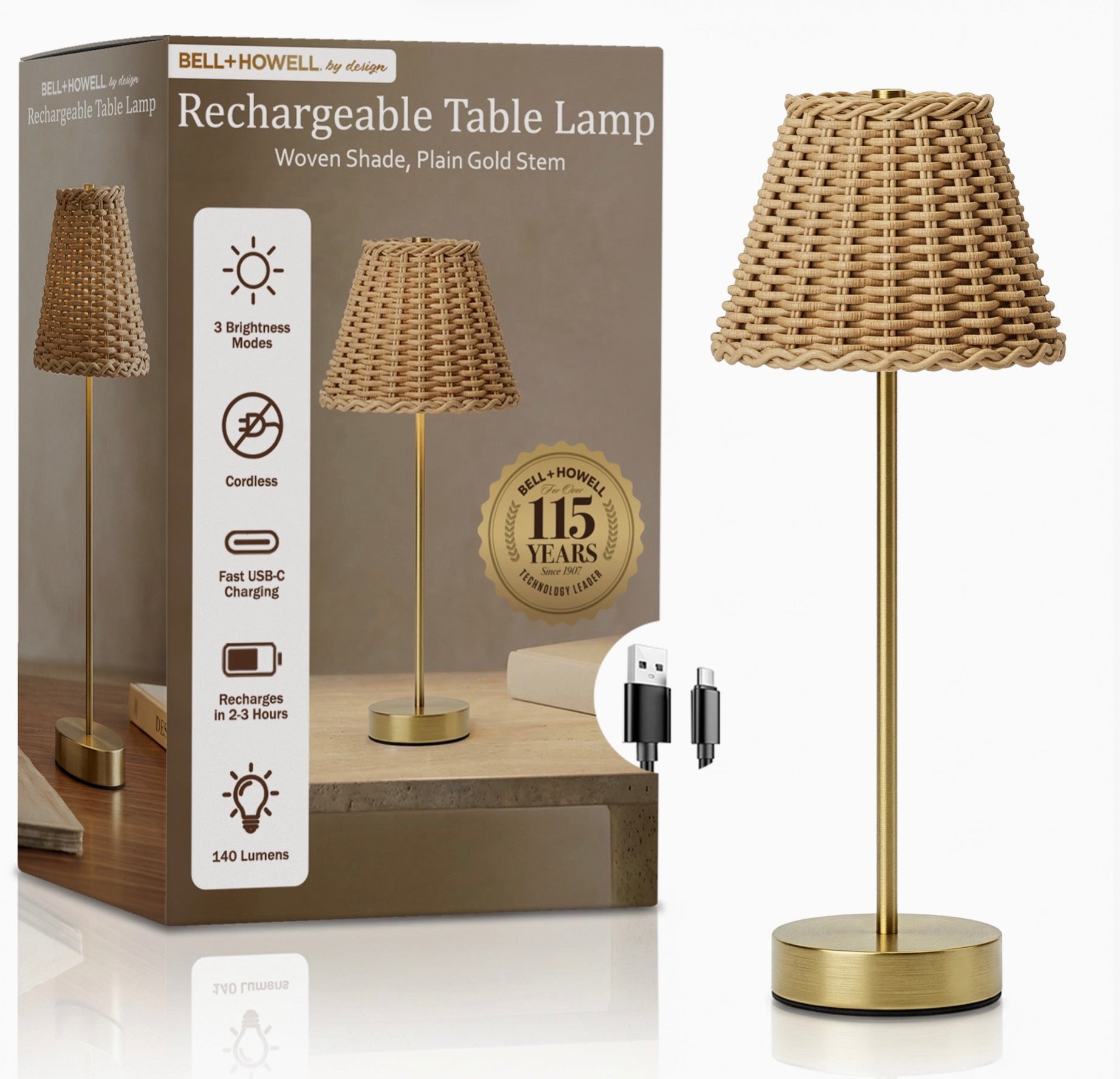 Rechargeable Woven Shade Lamp