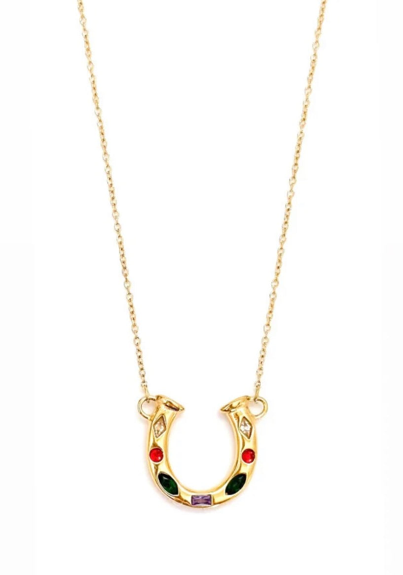 Lainey Crystal Horseshoe Necklace