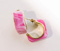 Color Coded Hoop Earrings - Pink