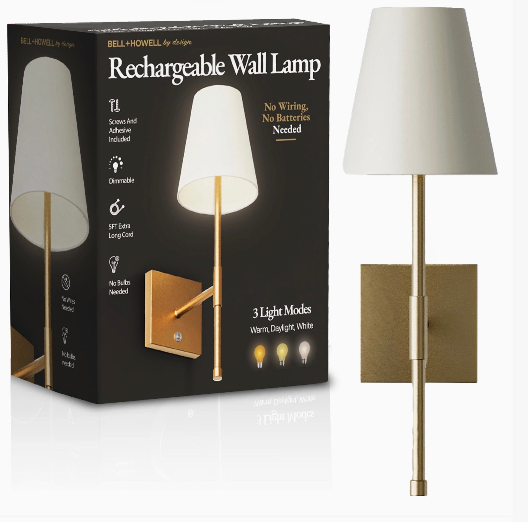Brass Rechargeable Wall Lamp