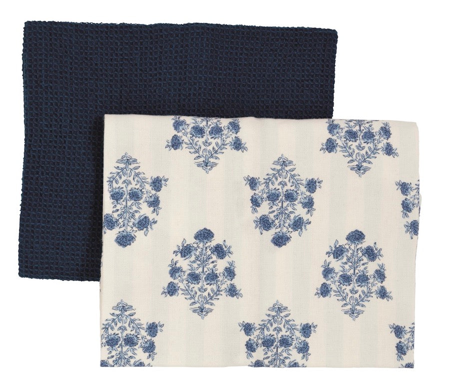 Blue Floral Patterntowel Towel Set