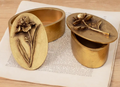 Brass Tone Floral Trinket Box