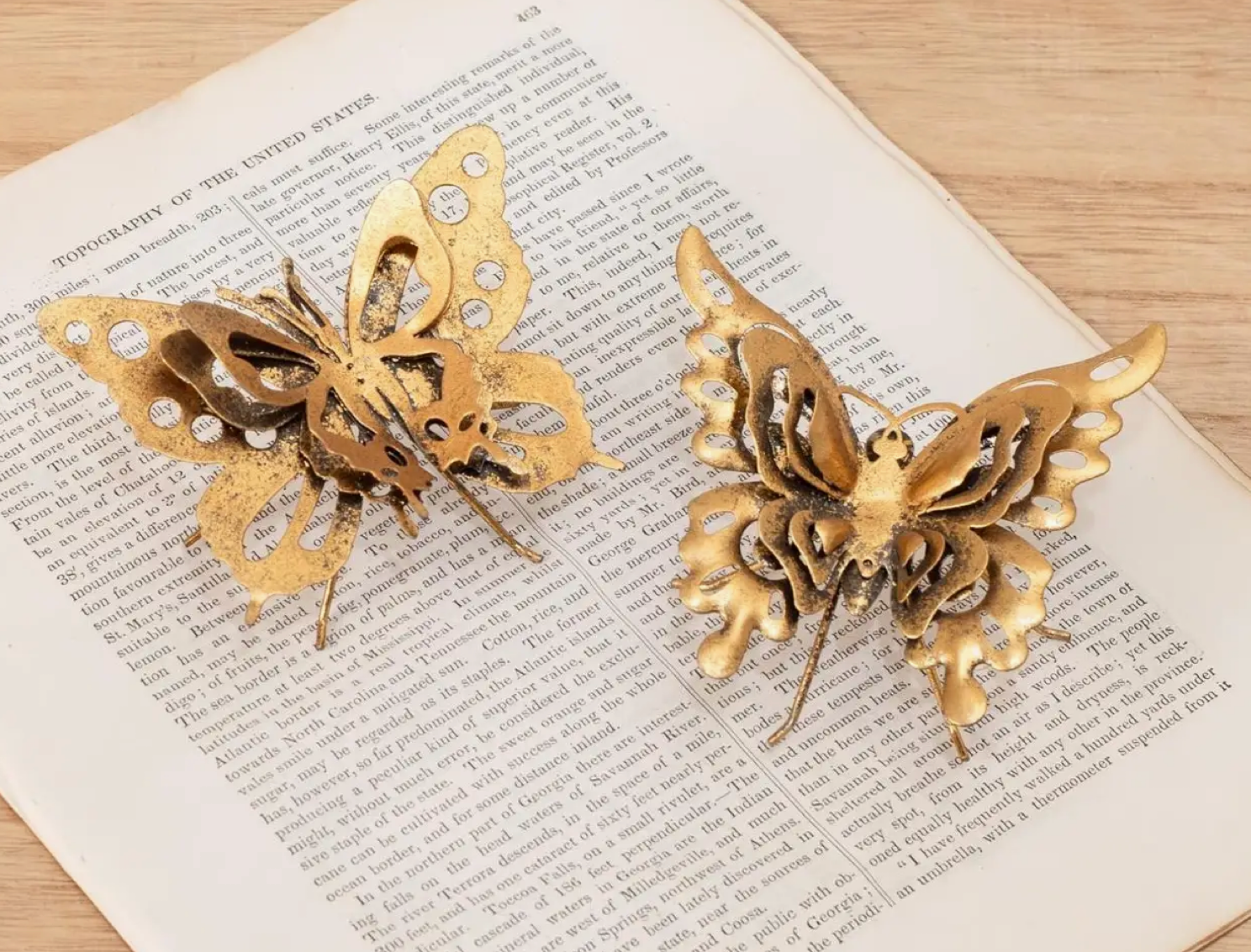3D Metal Gold Butterfly