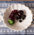 Serving Bowl - Cream Glaze Scalloped Edge