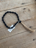 Black Bead Tassel Glass