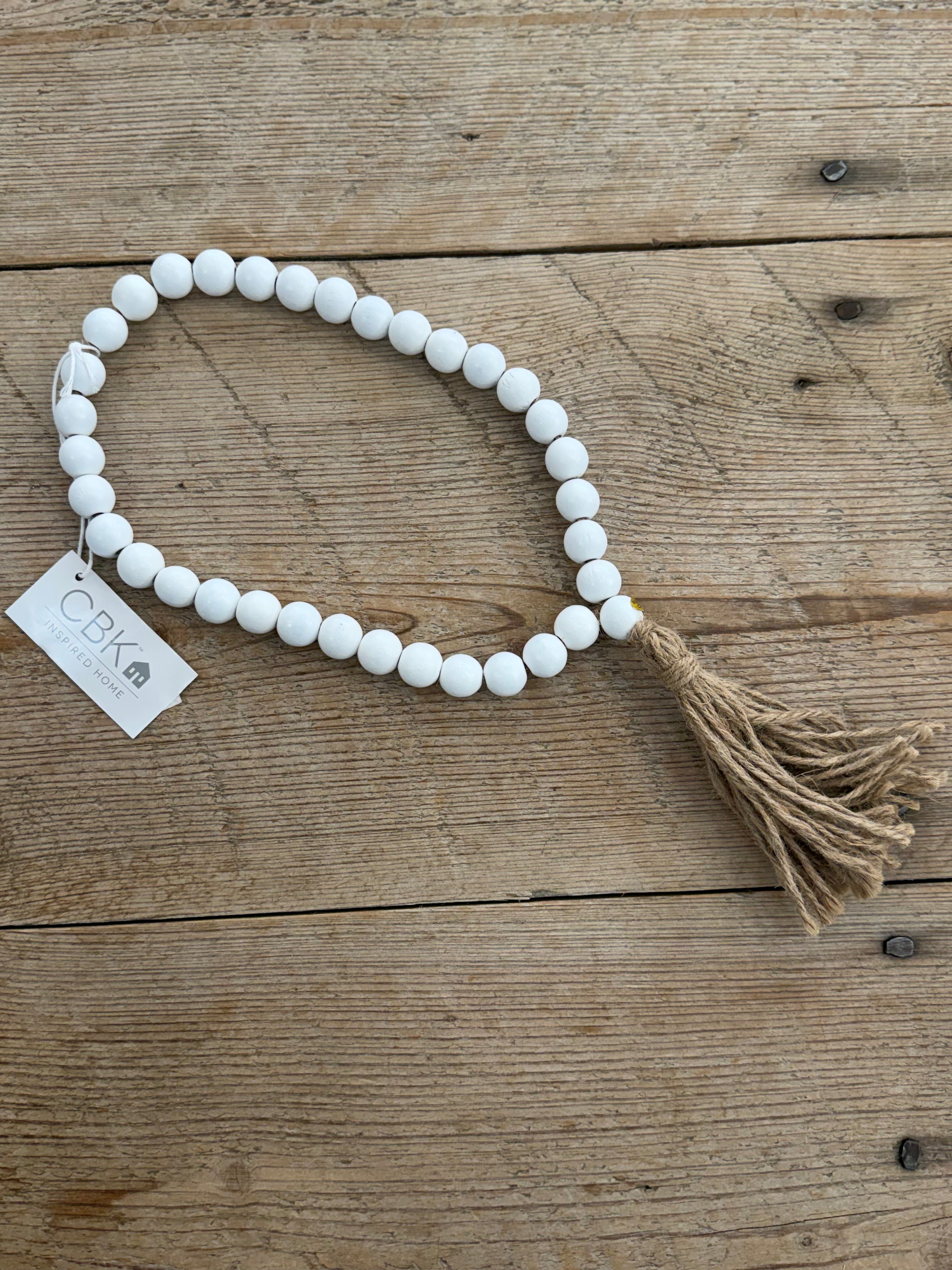 White Bead Tassel