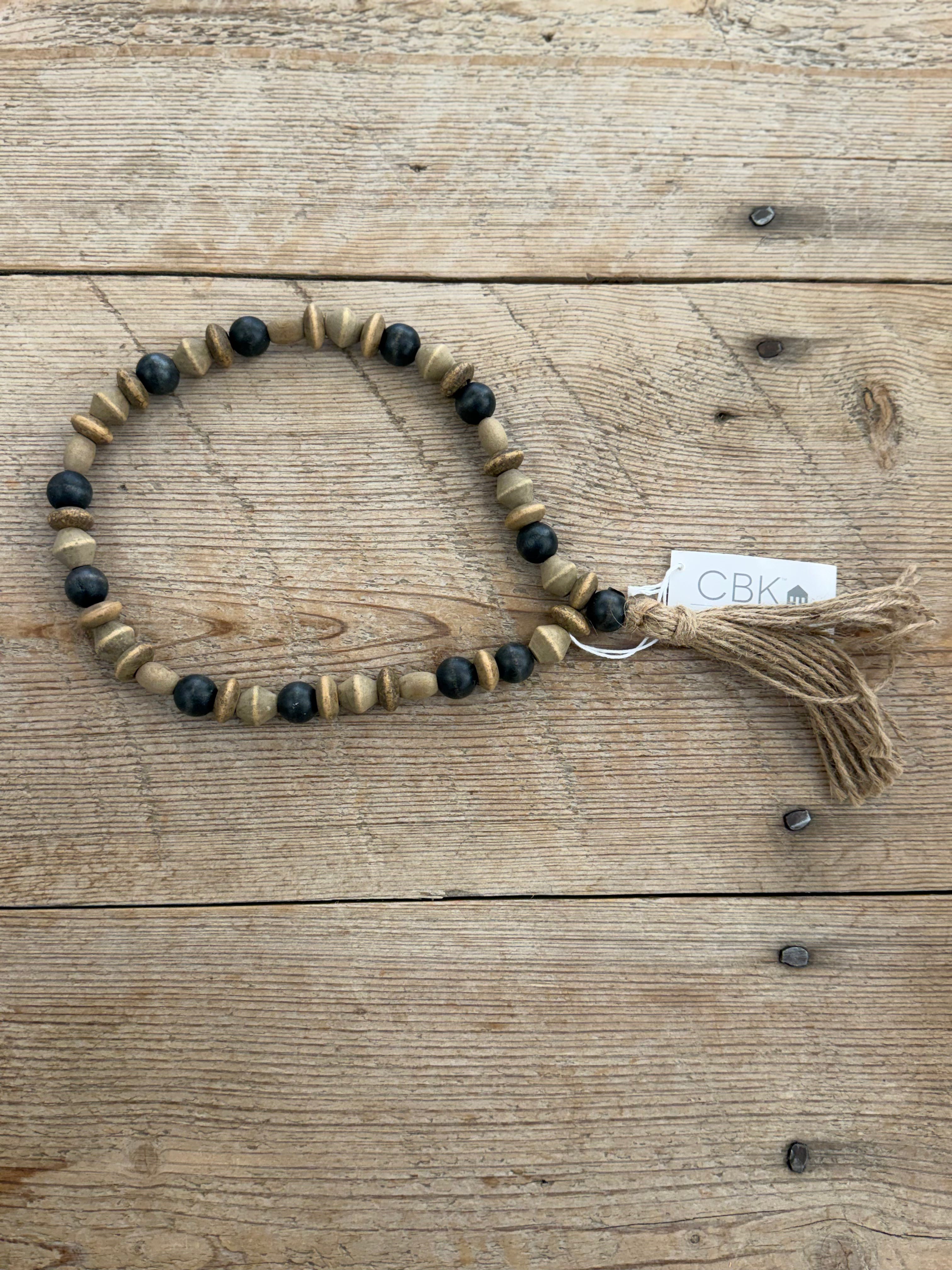Black and Tan Bead Tassel