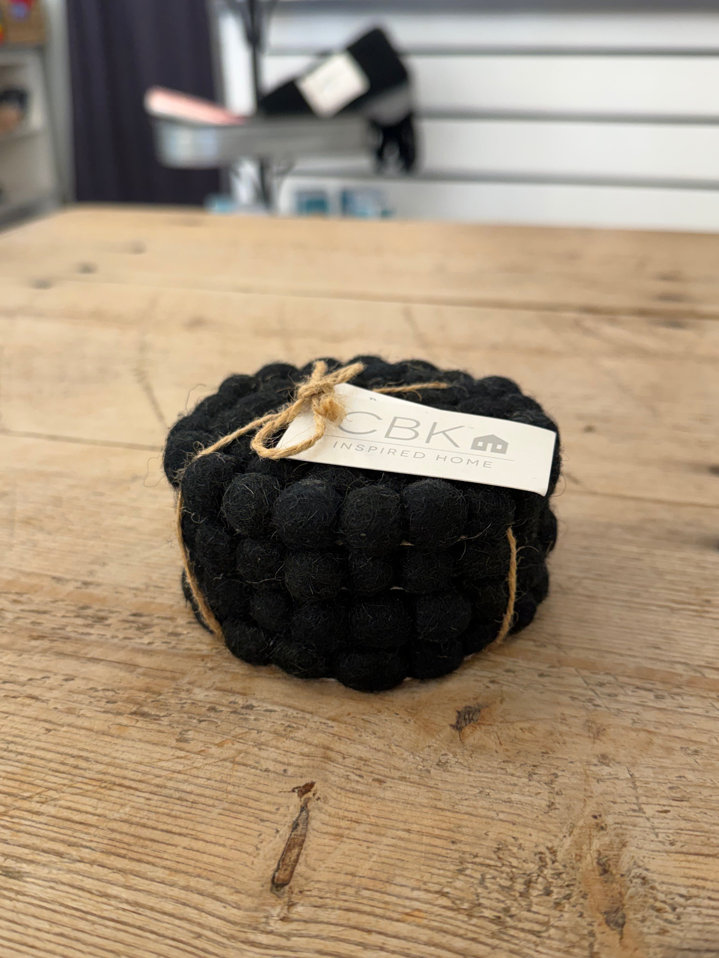 Black Felt Coasters 4 Piece