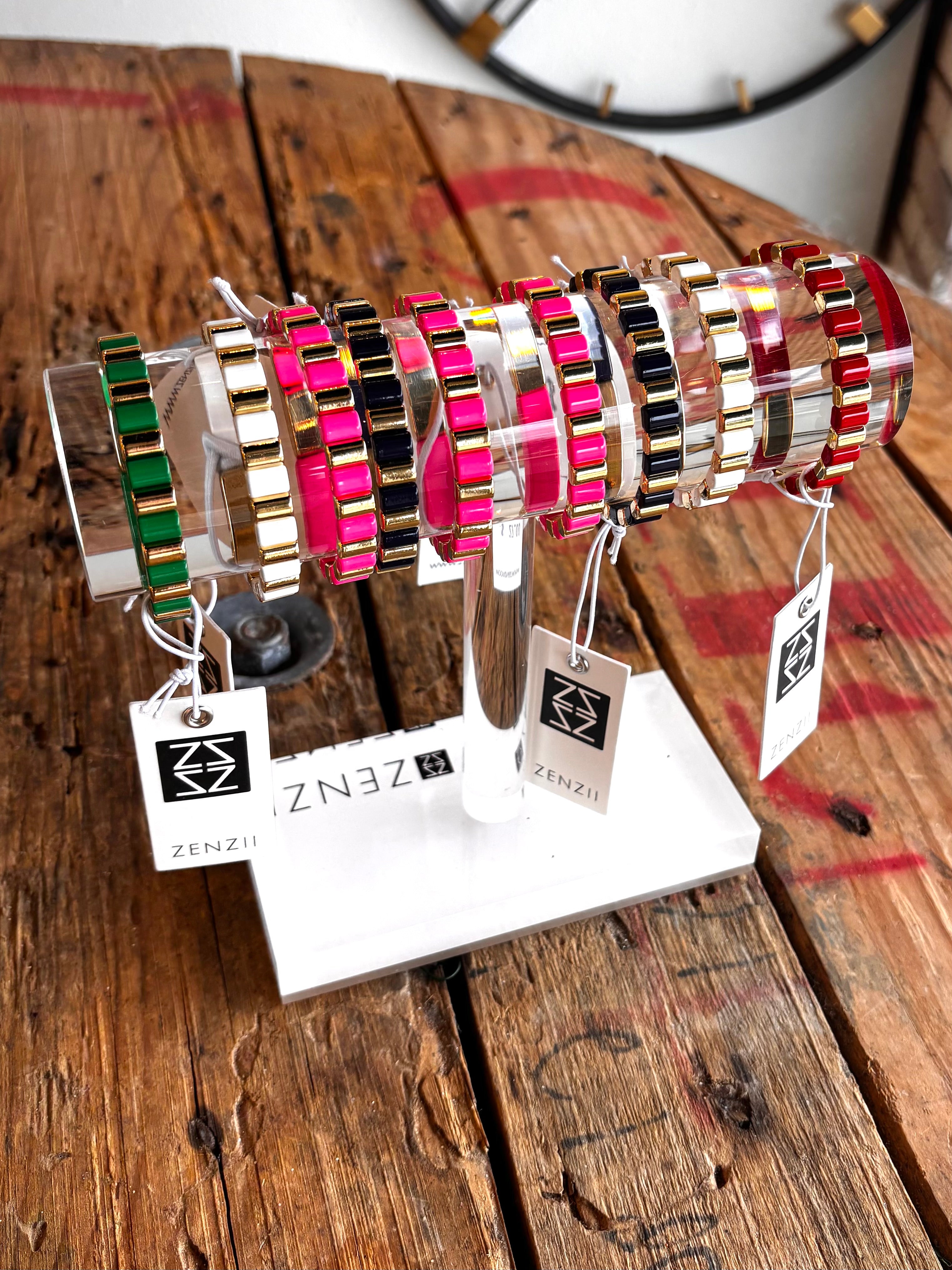 Enamel Tile Stretch Bracelet