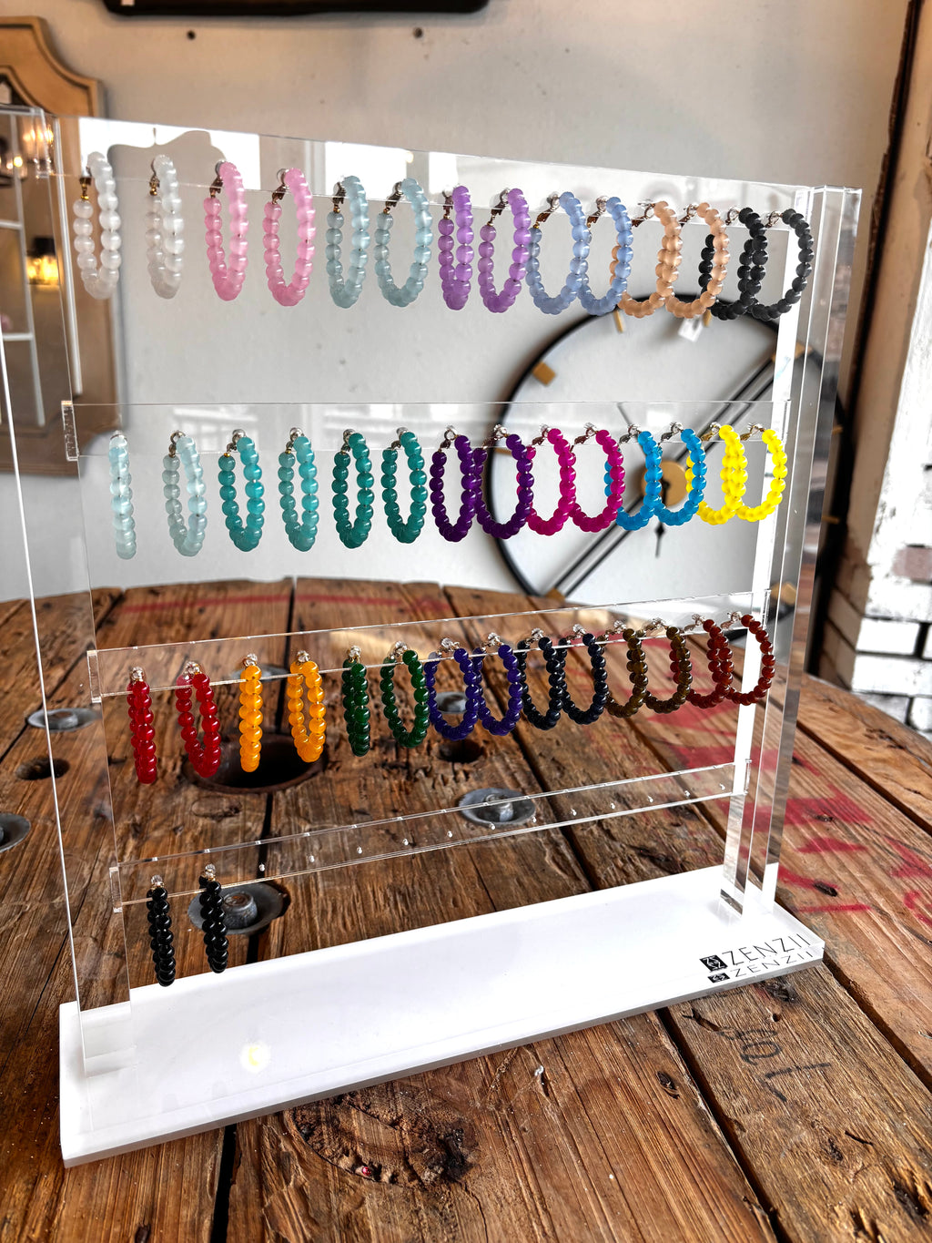 Glass Bead Hoop Earring