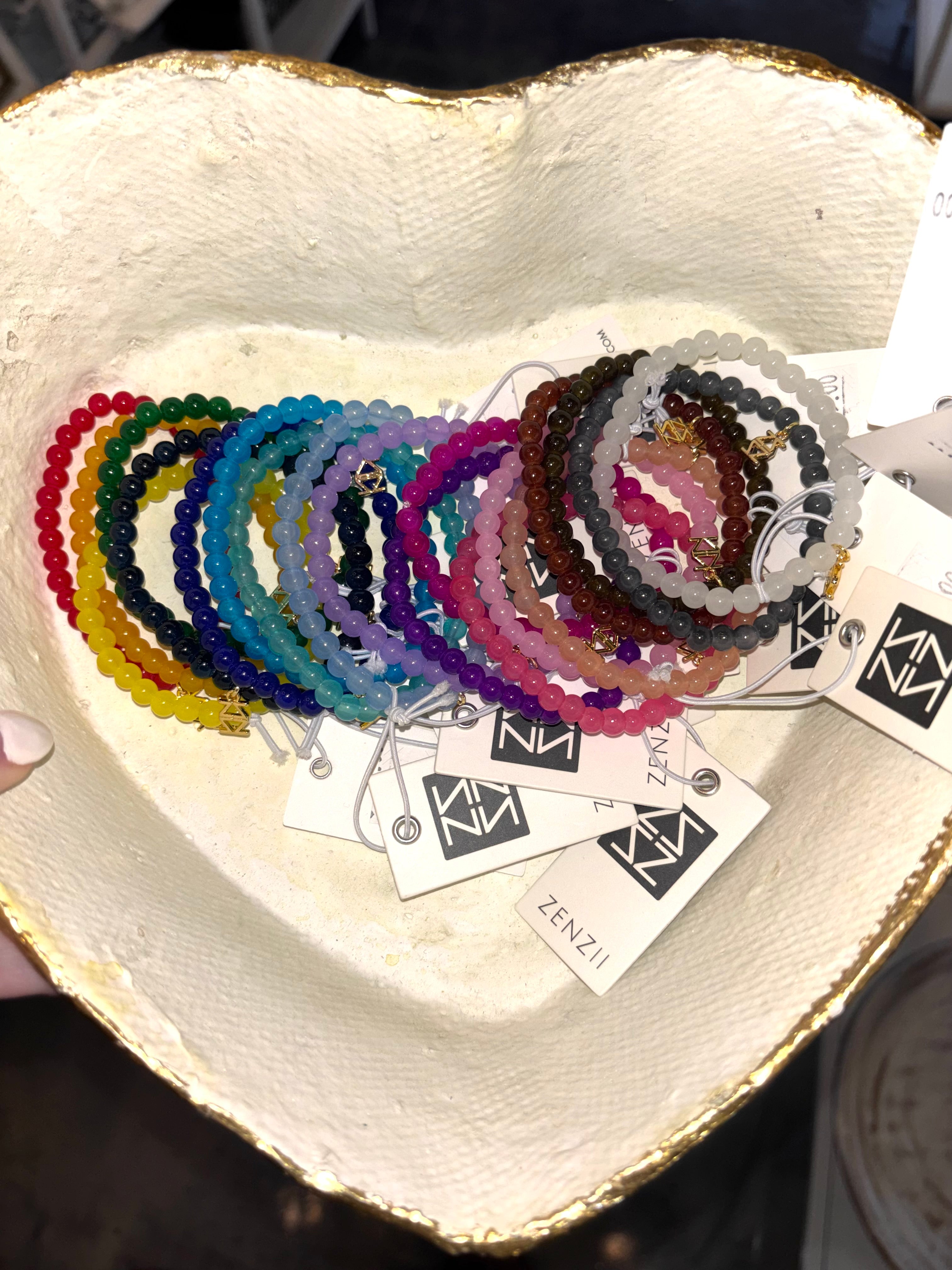 Leanna Small Glass Bead Stretch Bracelet