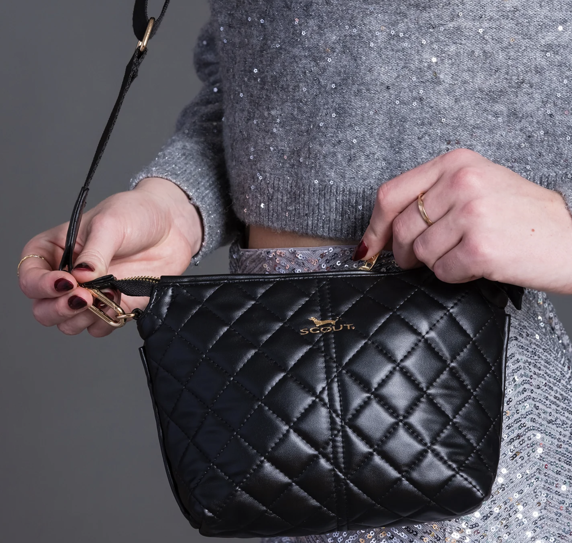 Black Quilted Emily Crossbody