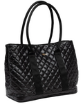 Black Quilted Miss Manors Tote