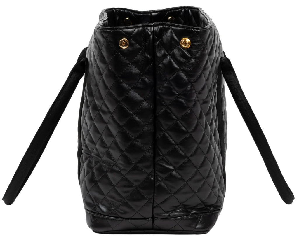 Black Quilted Miss Manors Tote