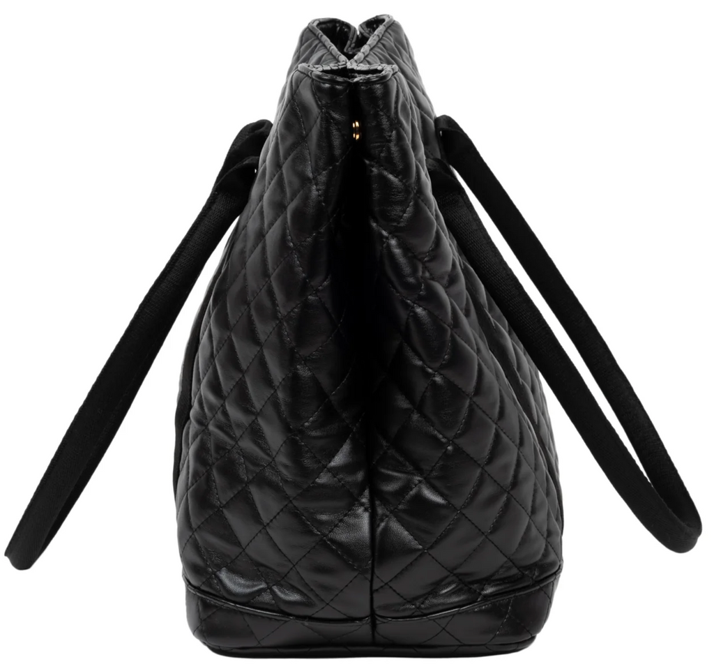 Black Quilted Miss Manors Tote