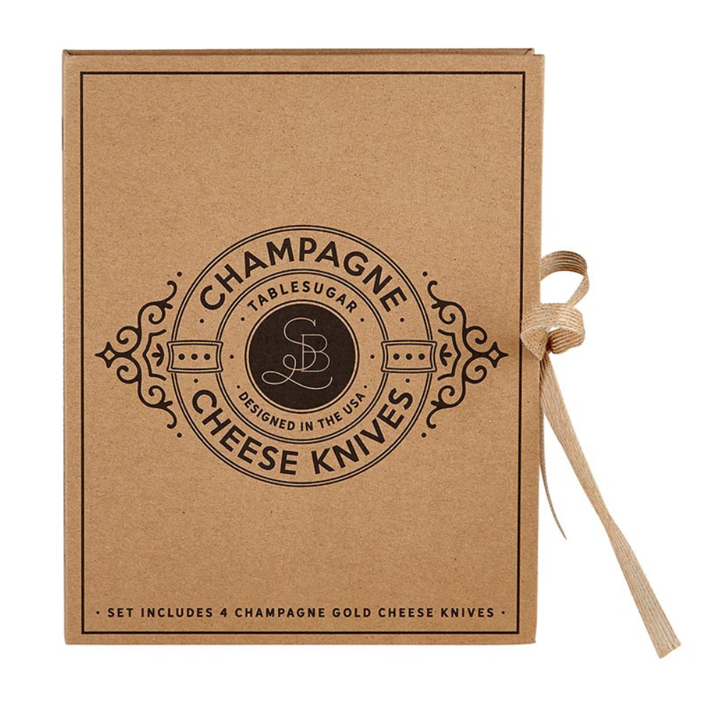 Champagne Gold Cheese Knives Book Box