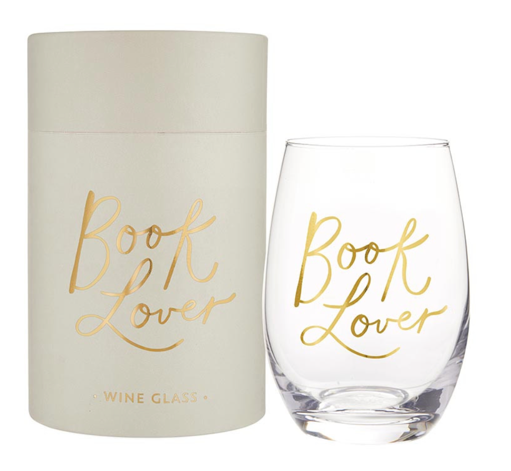 Book Lover Stemless Wine Glass