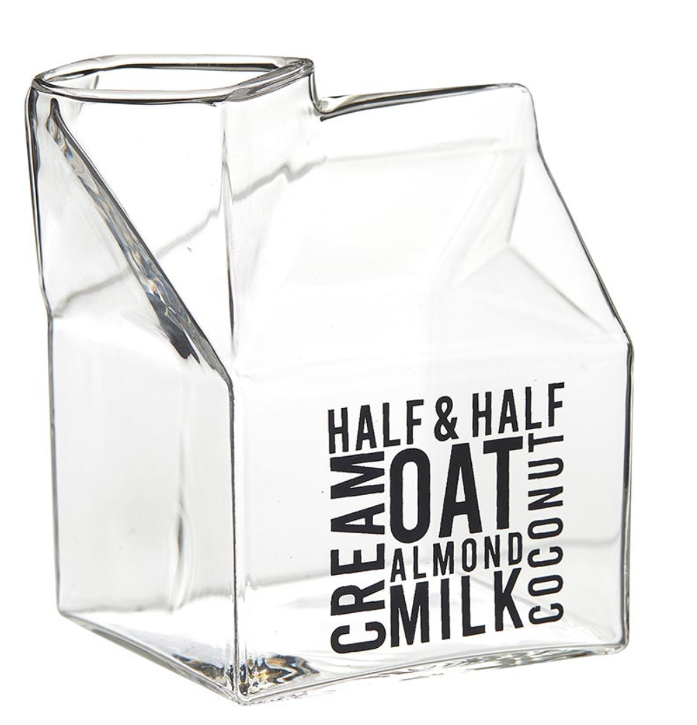 Glass Milk Carton Creamer