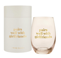 Pairs Well with Girlfriends Stemless Wine Glass