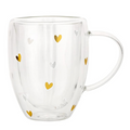 Gold Foil Heart Tea Cup with Handle