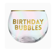 Birthday Bubbles Roly Poly Glass