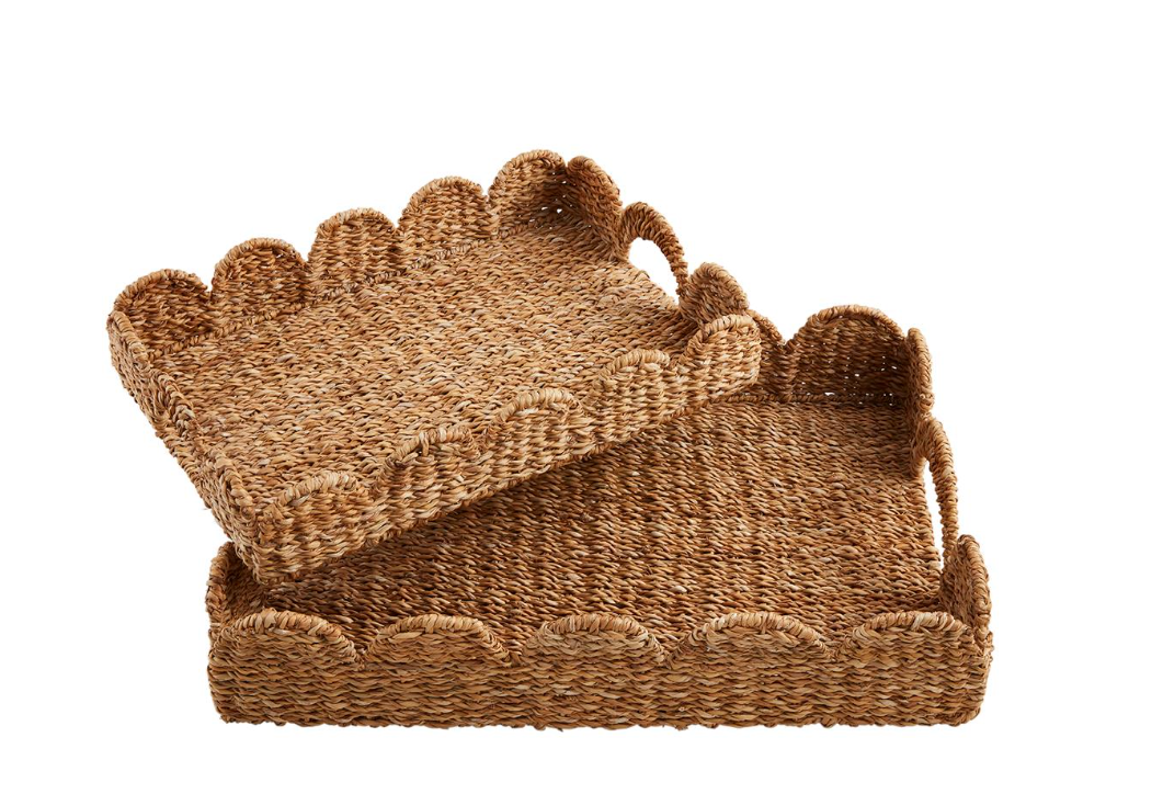 Scallop Woven Tray Set