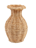 Flared Resin Basket Weave Vase